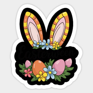 Easterween Bunny Ears and Eggs Festive Holiday Funny Sticker